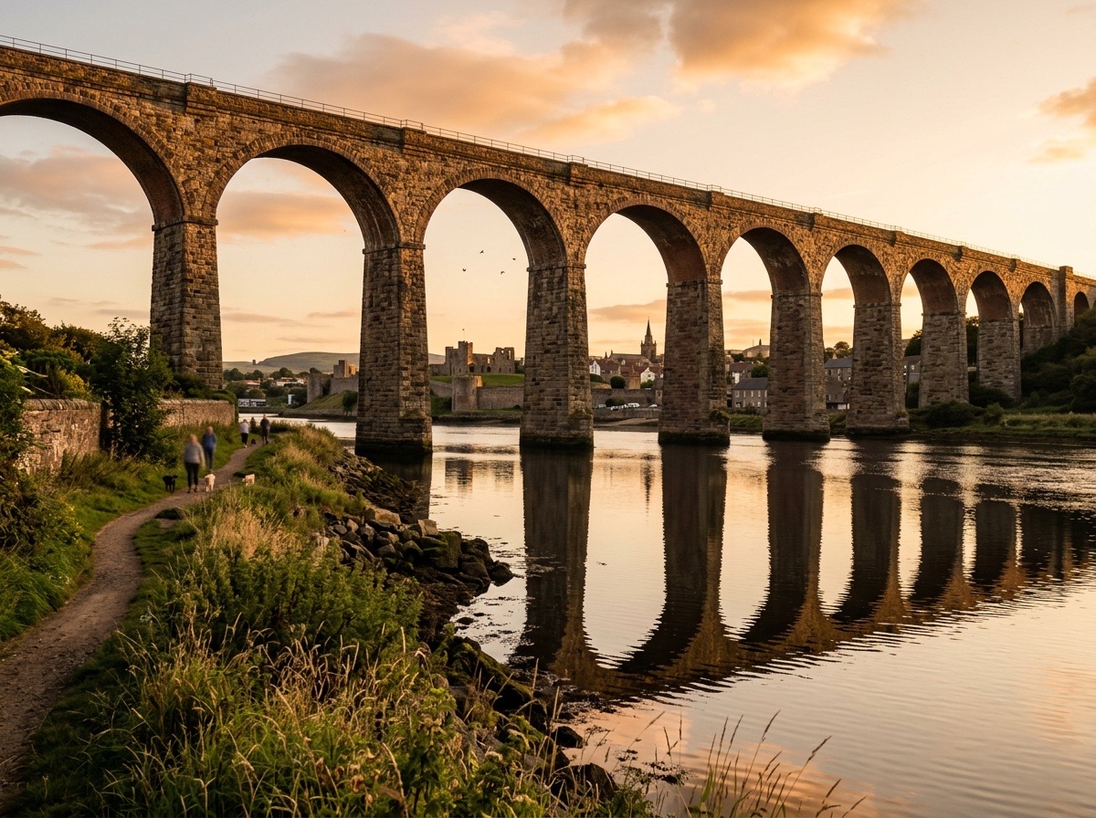The Royal Border Bridge viaduct at Berwick-upon-Tweed